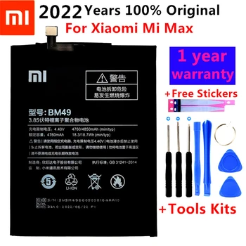 Xiao Mi Originalne Nadomestne Baterije BM49 Za Xiaomi Mi Max Pristna Baterija Telefona 4850mAh+Brezplačna Orodja+Nalepke