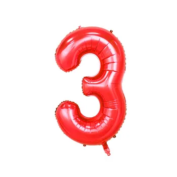 1pcs 40 cm Črno in Rdeče Številke Digitalnih Baloni Aluminijasto Folijo Helij Ballon Rojstni dan svate, dekoracijo 30 leto Globos