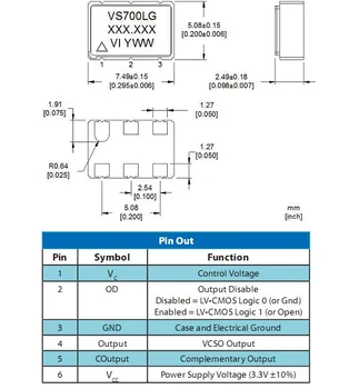 10PCS/ VCXO 5070 7050 5*7 napetost nadzor patch 20M 20MHZ 20.000 MHZ 6 metrov 3.3 V, 5V