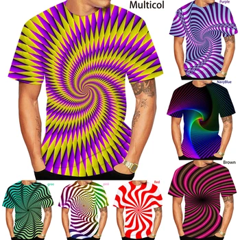 Najnovejši Modni 3D Tiskanje Vrtoglavica Hipnotik Majica Cool Kratke Oplaščeni T-Shirt Vroče Moške/Ženske TShirt Unisex Poletje Tees