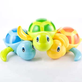 Enotni Prodaje Srčkan Cartoon Živali Tortoise Klasična Otroška Vode Igrača za Malčke Plavati Želva Rane-up Verige po maslu Otroci Plaža Kopel Igrače