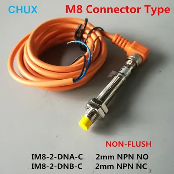 M8 Senzor za Priključek 2 mm za Zaznavanje Razdalje NPN NI NC DC 3 žice Kitajska Induktivna Stikala Senzorji