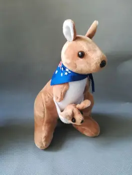 Približno 28 cm šal, zastava kenguru plišastih igrač mehka lutka darilo za rojstni dan b1109