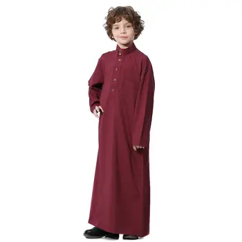 Muslimanski Otroci Fantje Haljo Daffah Dolg Rokav Thobe Islamske Savdska Arabski Tam Kaftan Jubba Molitev Islam Oblačila, Obleko