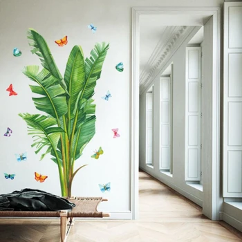 Zelene rastline sodoben Nordijski preddverju koridor postelji jedilnico, TV stenske nalepke za dekoracijo