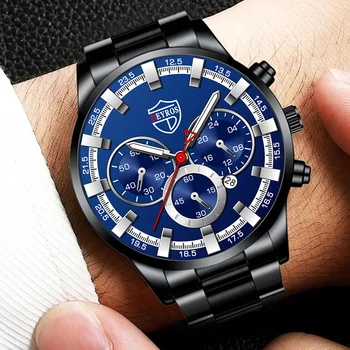 Moda Heren Horloges Luxe Mannen Šport Goud Roestvrij Staal Quartz Horloge Poslovni Človek Priložnostne Lederen Horloge