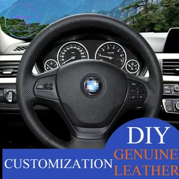 Za BMW 320 Šport Črno usnje Avto DIY Ročno Šivanje volan kritje anti-slip design vse sezone udobje na dotik občutka