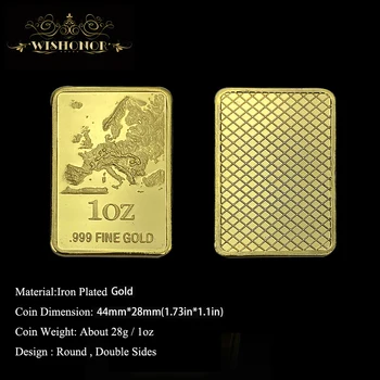 Trgovina s spominki, 1 OZ 999 Prekrita 24K Gold Bar Z Ozemlju Design Dosegljivi Ingot plemenitimi kovinami, v Okvir Za Vroče prodaje