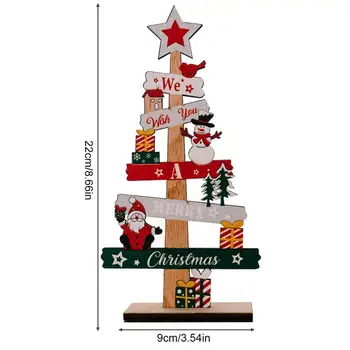 1pc Božič Namizje Lesa Plank z Božično Logotip Vzorcev Lesene Božično Drevo s Santa Snjegović Doma Namizni Okrasek