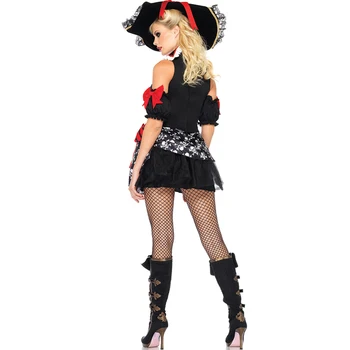 Seksi Lobanje Pirat Ženski Kostum Halloween Fantasia Karibi Bojevnik Cosplay Odrasle Ženske Karneval Pustna Enotno Obleko