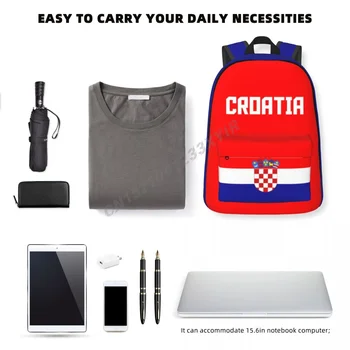 Unisex Nahrbtnik Hrvaško Zastavo Hrvaške Šiv Šolsko Messenger Bag Primeru Laptop Potovalna Torba Mochila Darilo