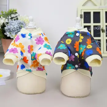 Hišni ljubljenčki Oblačila Anti-padec Pet Kostum Lahki Toplo Precej Cvetlični Vzorec Gumb hišni Ljubljenčki Oblačila