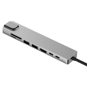 USB Tip-C Hub, Da 4K HDMI je Združljiv RJ45, USB, SD/TD Card Reader PD Hitro Polnjenje 8-V-1 Večfunkcijsko Adapter