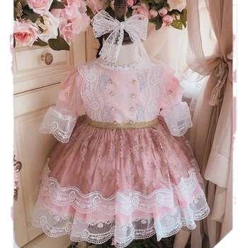 Španski Otroci Obleko Baby Dekleta Stranka Poroko Princesa Obleko Roža Punca Obleke Obleke Roža Punca Obleke za Poroke