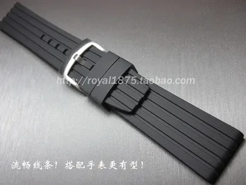 20 MM 22 MM 24 MM Silikonske Gume Watch Band Black / Orange / Rumeni Trak za Samsung Prestavi S3 Klasične Meje Zapestje Pas, Zapestnica