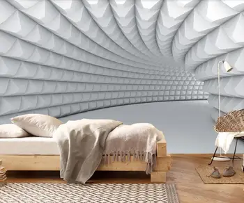 Bacal po Meri 3D ozadje zidana sodobne pogodbeno 3d povzetek geometrijo TV, kavč v ozadju stene belo kombinacijo slikarstvo 5D