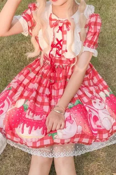 Poletje JSK sweet Strawberry lolita obleko Roza Lolita obleko roza, sladko svetlobe Lolita lutka ovratnik dekle Lolita obleko op.