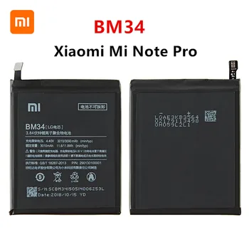 Xiao mi Originalni BM34 3010mAh Baterija Za Xiaomi Mi Opomba Pro BM34 4GB RAM Visoke Kakovosti Telefon Zamenjava Baterije +Orodja