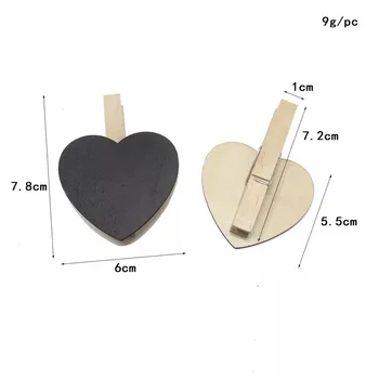 20 kos Foto Opombe Posnetek Tiskovine Srčkan Mini Leseno Tablo srca dekoracijo