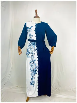 5 Barv Veliko Količino Novih Afriška Oblačila, Vezenje S Diamond Dolgo Obleko Dashiki Za Lady