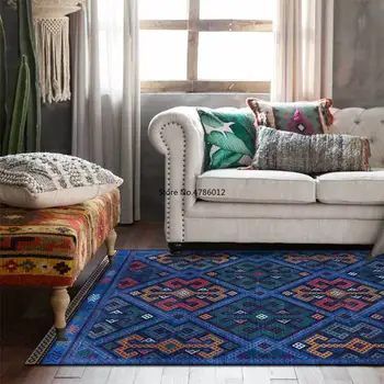 200*300 cm preprost kraljevsko modra geometrijske rhombus Indijski etnične slog, dnevna soba, spalnica postelji preprogo talna obloga prilagajanje