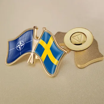 Organizacije severnoatlantske Pogodbe NATA in Švedska Prečkal Dvojno Prijateljstvo Zastav broške Broška Značke