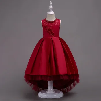 2022 Novo Dekle Rep Obleko Poročno Otrok Princesa modni brvi Kažejo, 6 Barvni Cvet Očesa Srčkan Lep Formalnih Za Stranke Elegantno