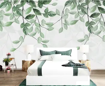 Beibehang po meri Tropskih rastlin listi sodobno minimalistično ozadje ozadje dekoracijo de papel parede 3d zidana stensko slikarstvo