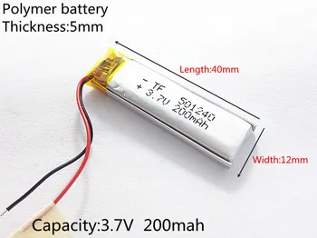 3,7 V 200mAh 501240 Litij-Polymer Li-Po baterija li ionska Baterija za Polnjenje celic Za Mp3, MP4 MP5 GPS mobilni bluetooth