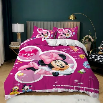 Doma Tekstilne Mickey Mouse Posteljnina Nabor Minnie Mouse Risanka Posteljo Otrok Rjuhe Kritje Eno Twin Bedclothes Kritje Kraljica Kralj Velikost