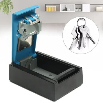 Ključ Škatla za Shranjevanje Steni Visi Keybox Alumium Zlitine Modra 4-mestno Kombinacijo Kodo za Zaklepanje Shranjevanje Ključev Varno Rjo