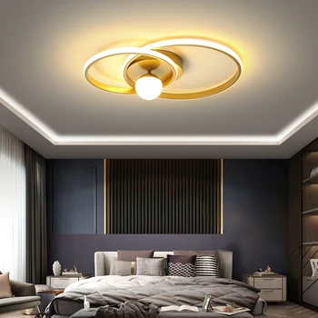 Sodobna preprosto življenje osvetlitev sobe, spalnice svetlobna gold black led stropa visi gospodinjski lučka obroč dekorativne razsvetljave