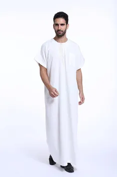 Muslimanski Moda Jubba Thobe Kratkimi islam moških oblačil Črne TH801