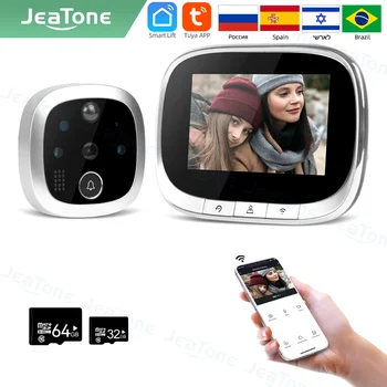 [NEW】Jeatone Tuya smart WiFi vrata bell S 720P/110°Kamera video luknjo za vrat 4.3