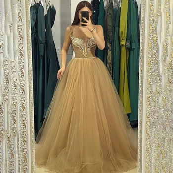 LORIE Elegantno Princesa Formalno Prom Obleke Sparkly Številk A-Line Arabija Til Nevesta Prom Oblačenja Dubaj 2022 Pageant Stranka Oblek