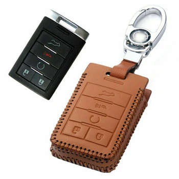 Za Cadillac XTS DTS STS CTS SRX DTS STS za obdobje 2008-2012 Classic Usnja Daljinski Ključ Fob Primeru Zajema Keychain Zaščitnik Auto Dodatki