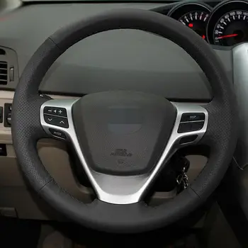 Za Toyota Verso EZ Avensis Ročno sešijejo Črni Usnjeni Volan Kritje anti-slip design vse sezone