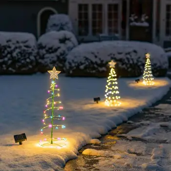 Sončne Božični Luči Zvezd, Svetlobe Dvorišče Nepremočljiva Prostem LED Vrt Vile Xmas Tree Počitnice Stranka Dekoracijo Vrtne Svetilke