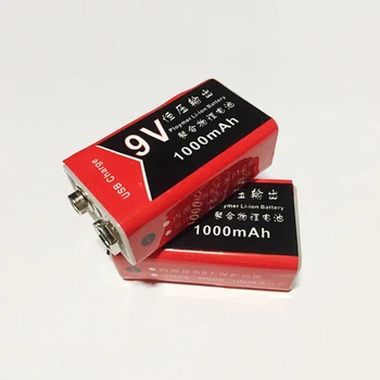 GTF 9V 6F22 1000mAh Polnilne Li-Po Baterija 9V USB 500mAh Litijeva Baterija za Mikrofon Daljinski upravljalnik RC Fotoaparat Brnenje Igrače