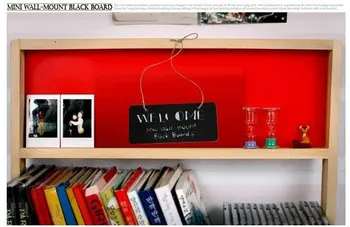 10pcs/veliko NOVO Majhno leseno stensko montažo Black board z vrvjo Lesa Tablo memo oglasna deska Lesena doorplate debelo