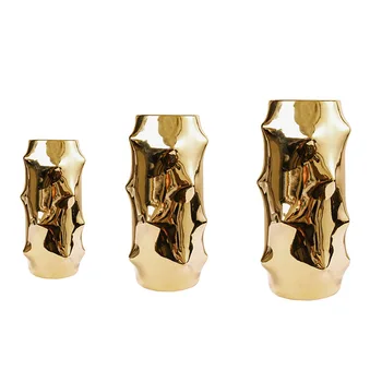 Ustvarjalnost zlato Mace Keramične vaze plating Namizni okras, Posušeni cvet urejanju naprave Sodobne dom okraski okraski