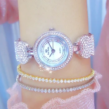 BS čebel sestra Moda Pazi Za Ženske Stilsko Luksuzni Zapestnica Nosorogovo Ročne Kreativna Zasnova Zlato Quartz Diamond Watch
