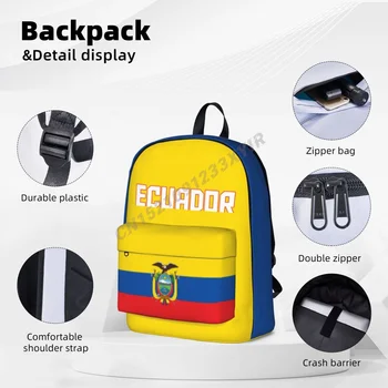 Unisex Nahrbtnik Ekvador Zastavo Ecuadorian Šiv Šolsko Messenger Bag Primeru Laptop Potovalna Torba Mochila Darilo