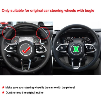Ročno Šivanje Avto Volan Kritje Zaviti Za Jaguar XE XEL 2020 Udobno Non-slip Funda volante Pletenic na volanu