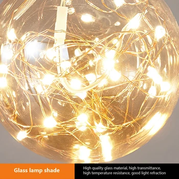 LED Moderne Ronde Led Glazen Bol Hanglamp Luxe Gypsophila Zlati Železa Opknoping Licht Doma Dekor Voor, ki Živijo Eetkamer