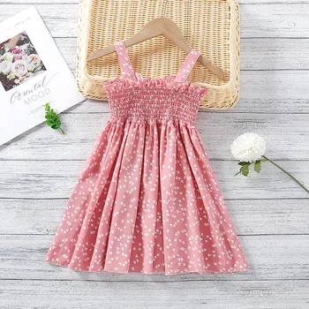 Otroška Oblačila 2021 Poletje Nove korejske Modne Majhne Ljubezni Kul Suspender Obleka Princess Oblačenja za Dekleta Roža Punca Obleke