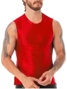 Mens brez Rokavov Krog Vratu T-shirt Fitnes Gym Usposabljanje Barva Slim Fit Obreži Zgoraj Tank Telovnik Športnih obrabe