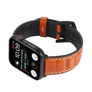 Za Apple Watch 6 5 4 3 2 1 SE Trak Pravega Usnja Watchband Za iWatch 44 mm 40 mm 42mm 38 mm, Classic, Retro Zamenjava Zapestnica