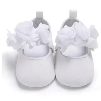 Lep Newborn Baby Dekle Cvet Jasle Čevlji Princesa Mehka Podplatom Jasle Čevlji Zavezat Anti-Slip Prewalker 0-18 M
