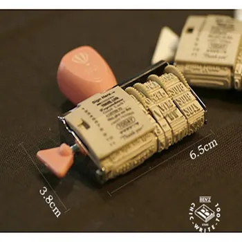 Retro Slog Datum Digitalni Pečat DIY multi-funkcijski gumb 1+1 Datum Roller Žig Šole Tiskovine